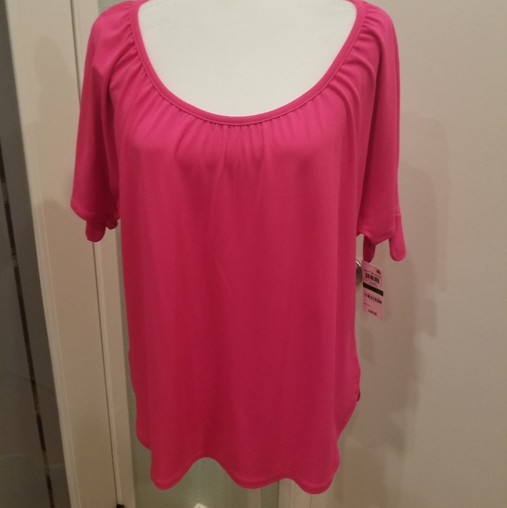 INC Hot Pink Shortsleeve Top NWT